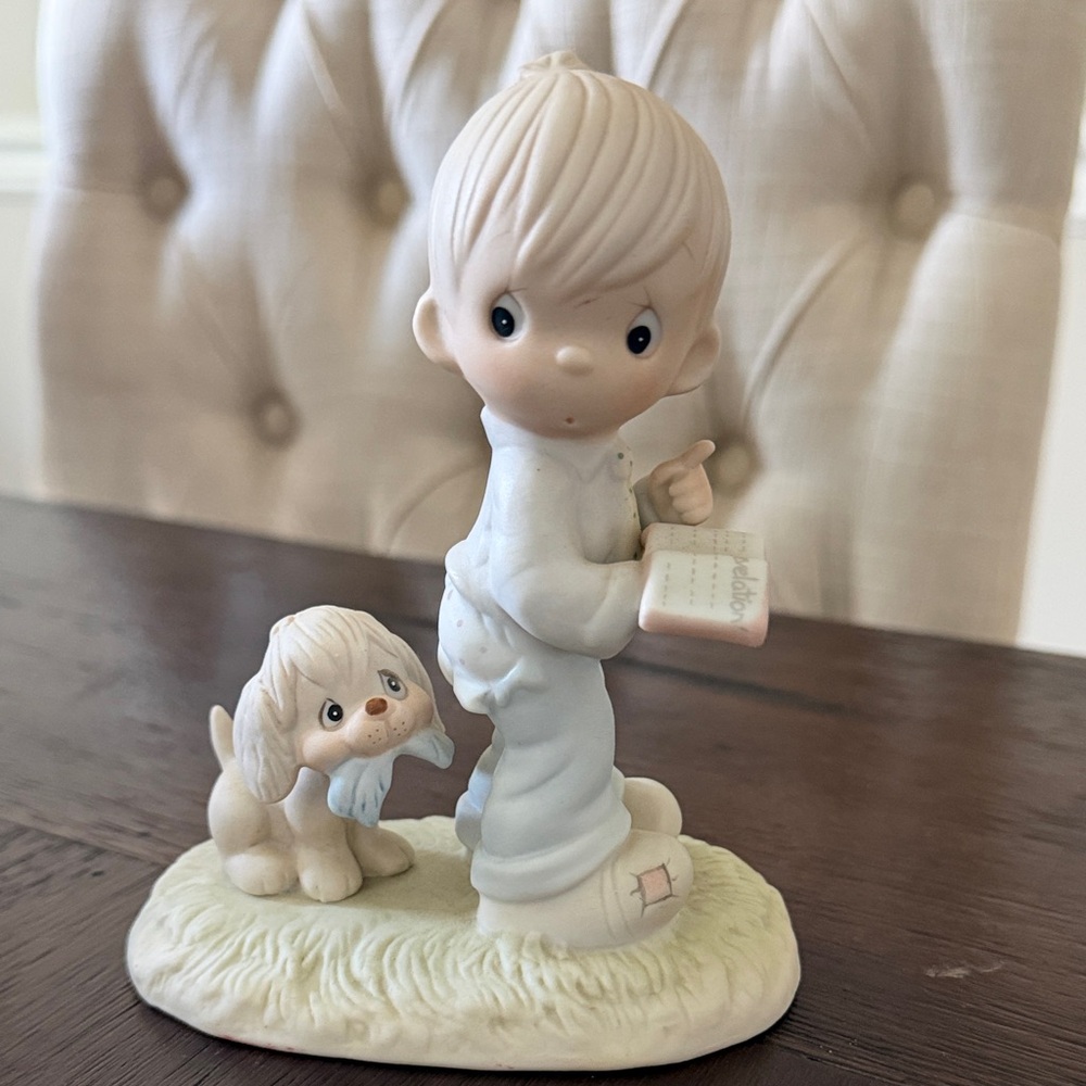 Enesco Porcelain Figurine in Cream and Pastel Blue